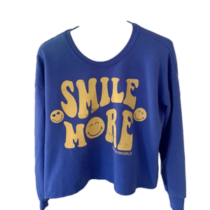 Smiley World Smile More Cropped Sweatshirt